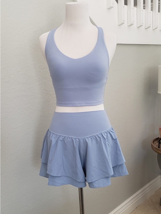 Women's Active Two-Piece Set - Pink & Light Blue - Picture 4 of 6